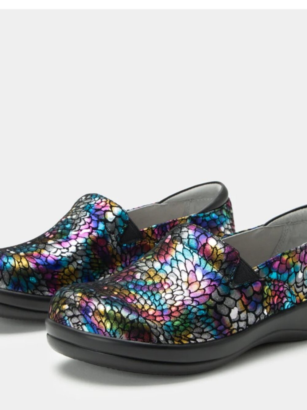 Alegria Woman's Keli Minnow Rainbow Medical Slip-on Clogs/Mules Sz 11.5-12